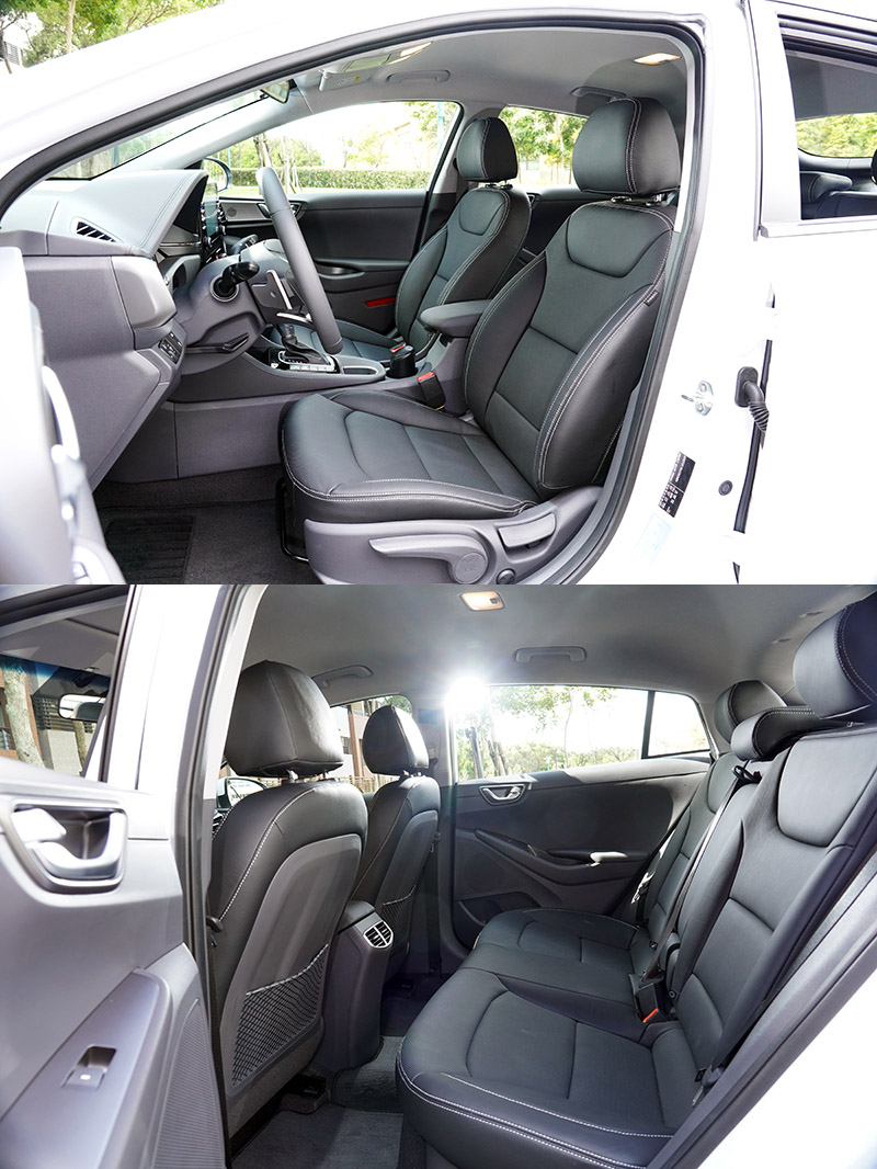 Ioniq Hybrid空間上與當前市場上所有中型掀背車與房車相比有進入前段班的成績。