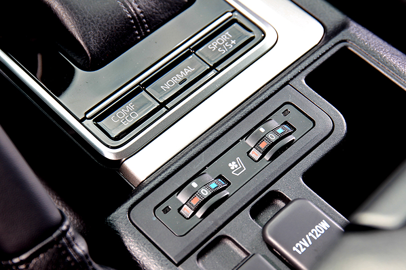 雙前座具備冷暖通風電調座椅,荒野山溪同樣得享舒適體感。