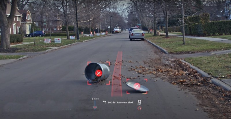 Panasonic AR HUD能將導航路線、車道標線投影在道路上,並且還能顯示周圍環境與車輛行人。