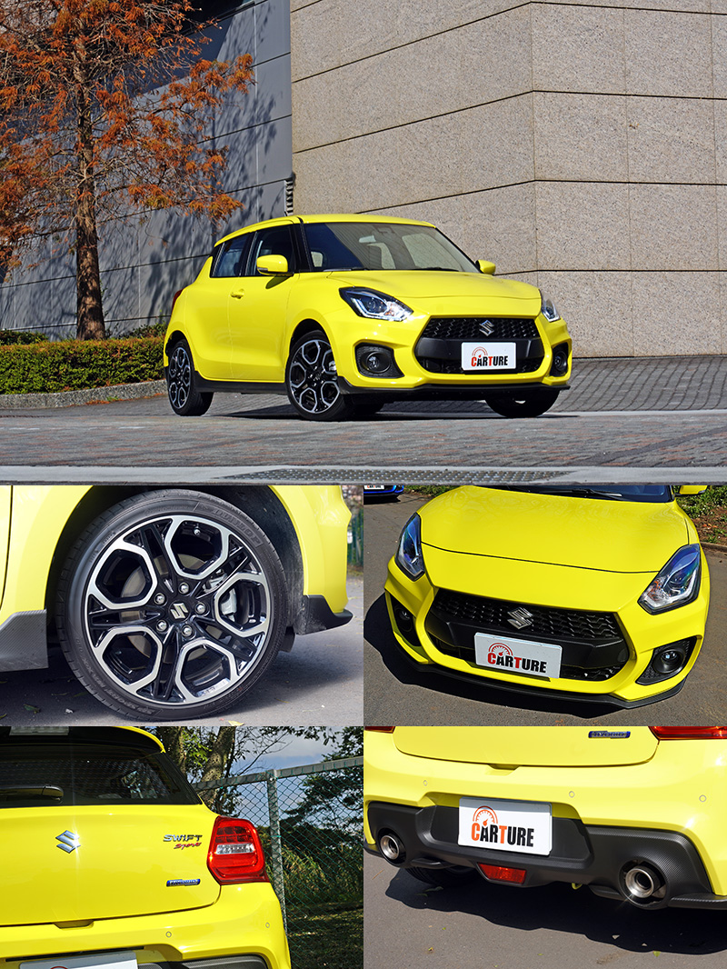 小改款Swift Sport在外觀上幾乎維持原樣,只在車尾加上了Hybrid銘牌。