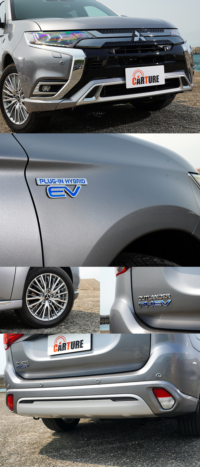 新年式OUTLANDER PHEV在外觀上在大面積鍍鉻與類金屬飾板搭配下,更顯霸氣與高質感。