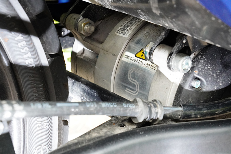 Run採用之G2 鋁合金水冷永磁同步馬達馬達,輸出動力數據為7.6kw〈相當於10.1PS最大馬力輸出〉。