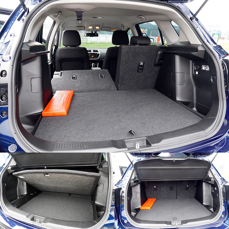 行李廂容積可在430L至875L間透過後座椅背翻倒功能調整,並具有行李廂下層空間。