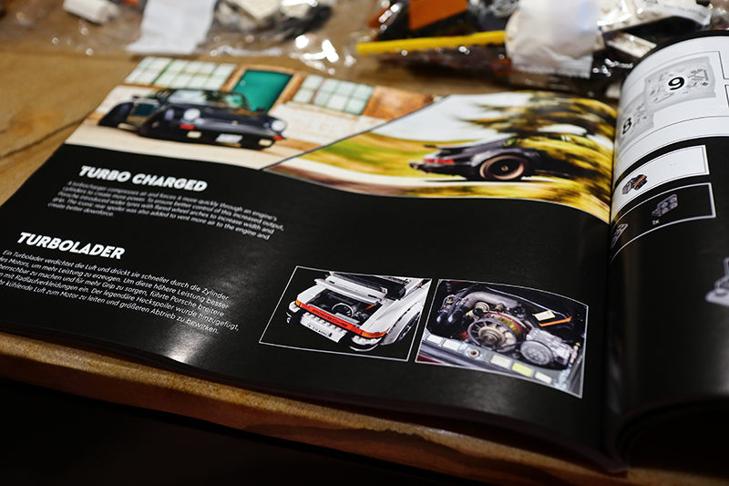 說明書裡面不只教你怎麼樣拼出自己的911,同時也附上精美的實車說明,簡直像是精裝本汽車圖鑑。