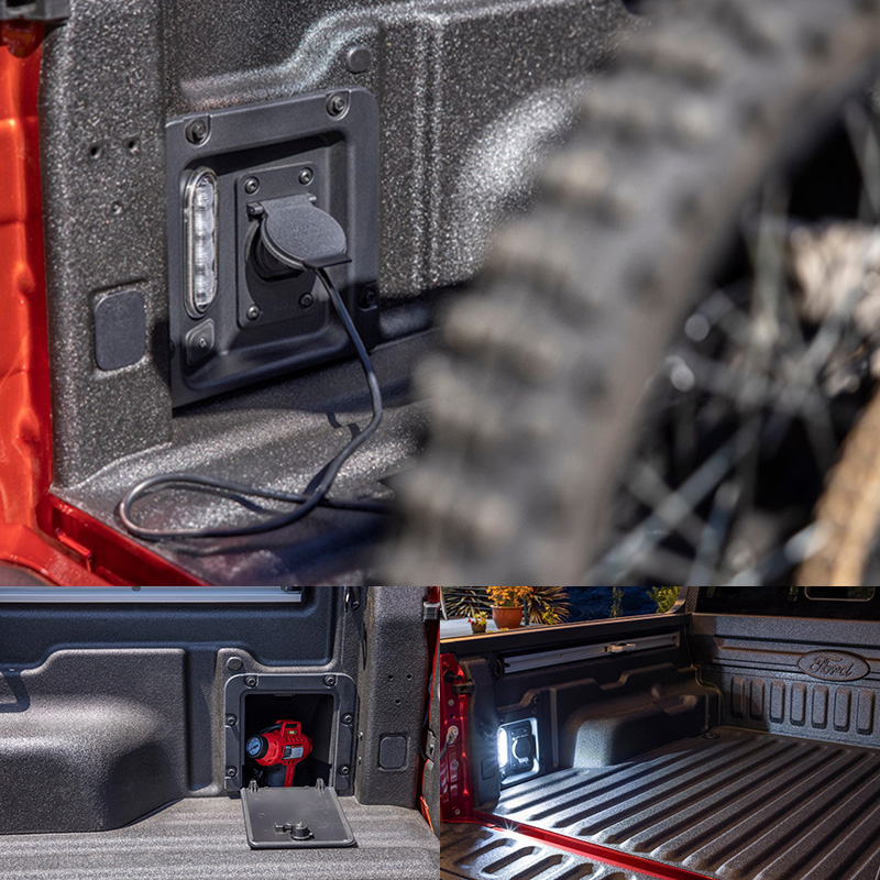 貨斗側邊亦設有電源,LED照明與置物空間。