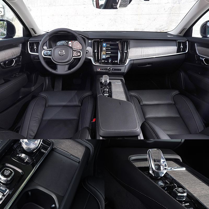 原廠 2021 年式S90前座新增手機無線充電板,Inscription車型亦標配有 Orrefors 水晶排檔頭 。