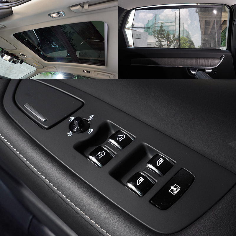 本次試駕的S90 B4 Inscription還導入了首見於 S90 的「後座尊榮智控系統」,在右後側車門扶手上,增加了一組操作按鍵,能操作副駕座椅位置、後座雙車窗、天窗及後擋遮陽簾啟閉等功能。