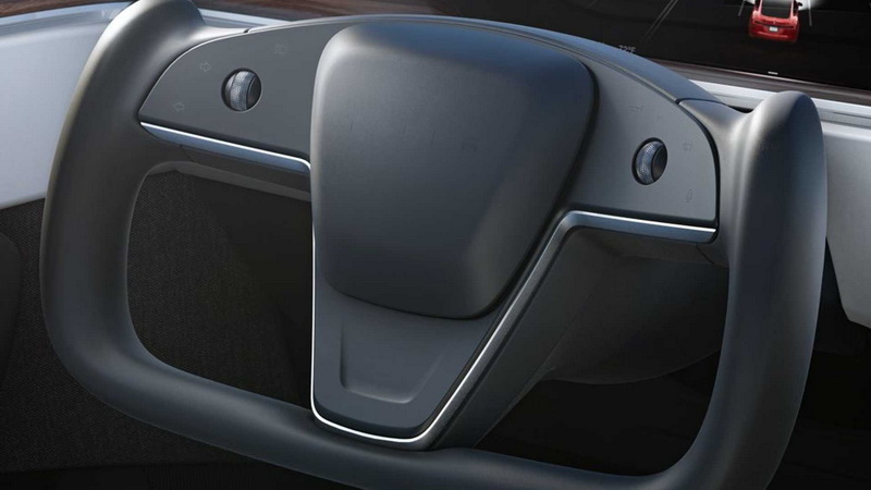 Tesla Model S方向盤造型相當獨特。