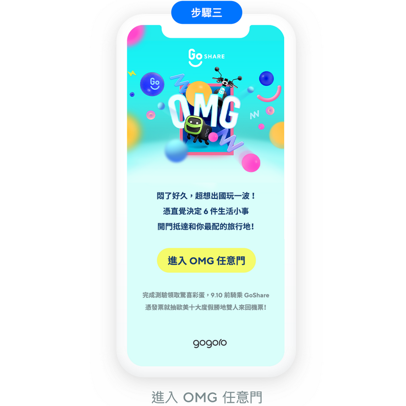 步驟三 點擊「進入 OMG 任意門」, 開始測驗。