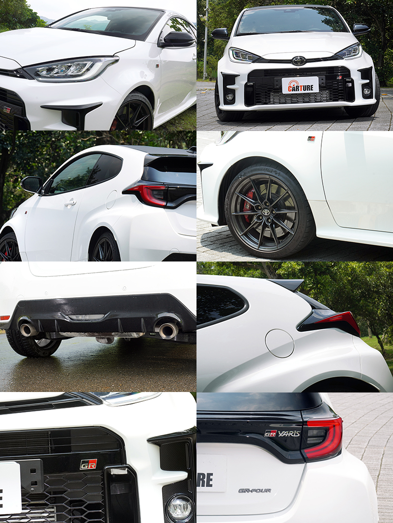 GR Yaris有著小巧圓潤又霸氣十足,車頭,兩側葉子版與車尾都有專屬的GR字樣銘牌。