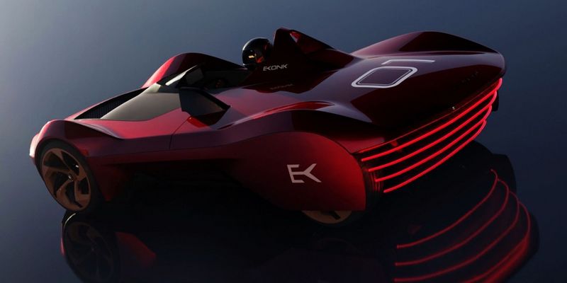 Ekonk電動跑車採用單座無車頂設計。