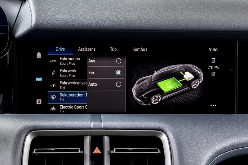 後驅版Taycan搭載的是與4S車型相同尺寸的永磁同步馬達,出力可達408匹馬力及35公斤米的扭力峰值