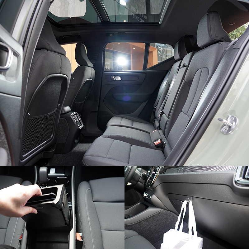 車內高度並沒有受到電池配置影響,前座鞍座中的可抽取置物盒可當作小型垃圾桶用、另在手套箱內建可收折掛勾,都是相當便利的設計。