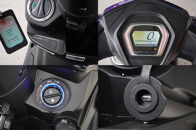 感應式車鎖與旋鈕+按鈕式開關可說是最便利的設計,尤其開啟坐墊與油箱蓋都是以按鈕操作,不用再擔心用鑰匙轉錯方向。