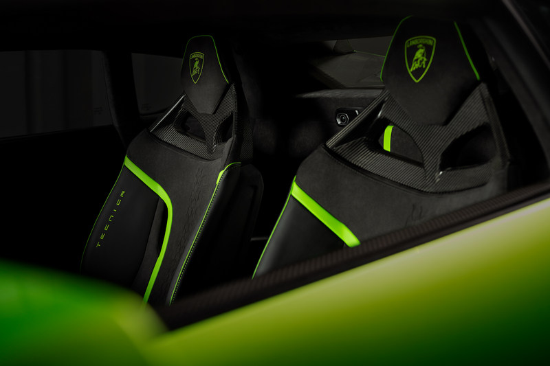 麂皮賽車座椅附有Tecnica字樣。