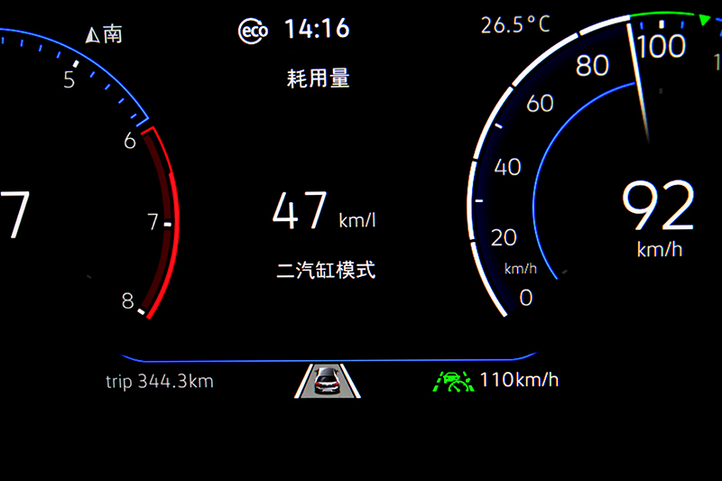 280車型配備汽缸休止系統。