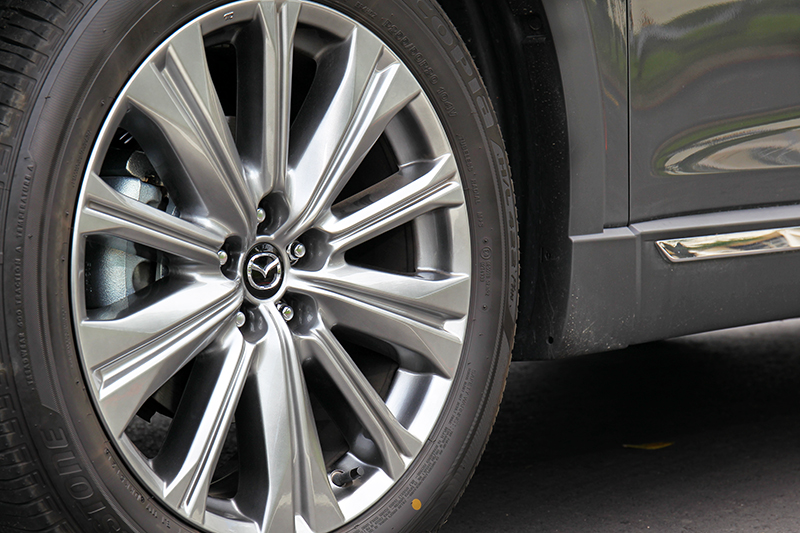 輪圈採20吋亮銀分割造型。