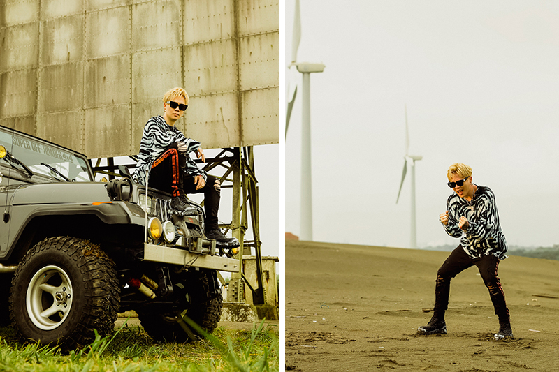 【車勢星聞】蕭秉治原盼享受開吉普車,遇大雨「逃」回車上。(圖:相信音樂提供)