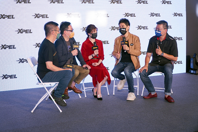 XPEL在代言人與全新隔熱紙發表會後,特安排媒體與林志穎、XPEL 亞太區總裁卜怡君進行簡單訪談,分享XPEL產品特色。〈右起CarStuff總編輯楊欣儒、林志穎、XPEL 亞太區總裁卜怡君、CARTURE營運總監鄭捷、車評李一統〉