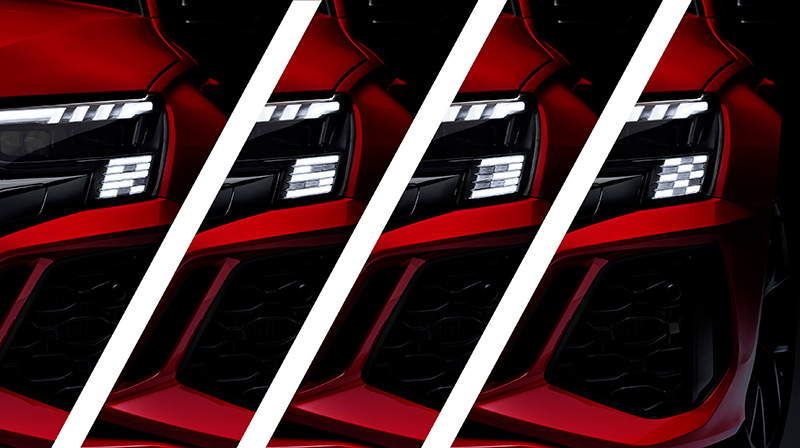 啟動時燈組會顯示RS3與方格旗圖示。