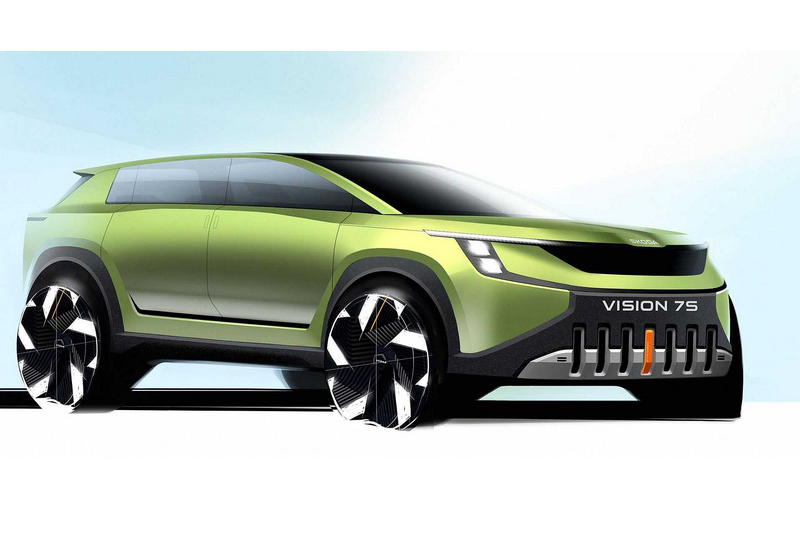  Skoda Vision 7S純電概念休旅造型曝光，提前演示未來家族面容! 