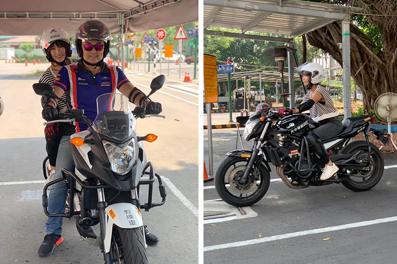 【車勢星聞】段慧琳接受「加菲貓」等人重機特訓,兩周完成直接挑戰off-road。(圖:民視提供)