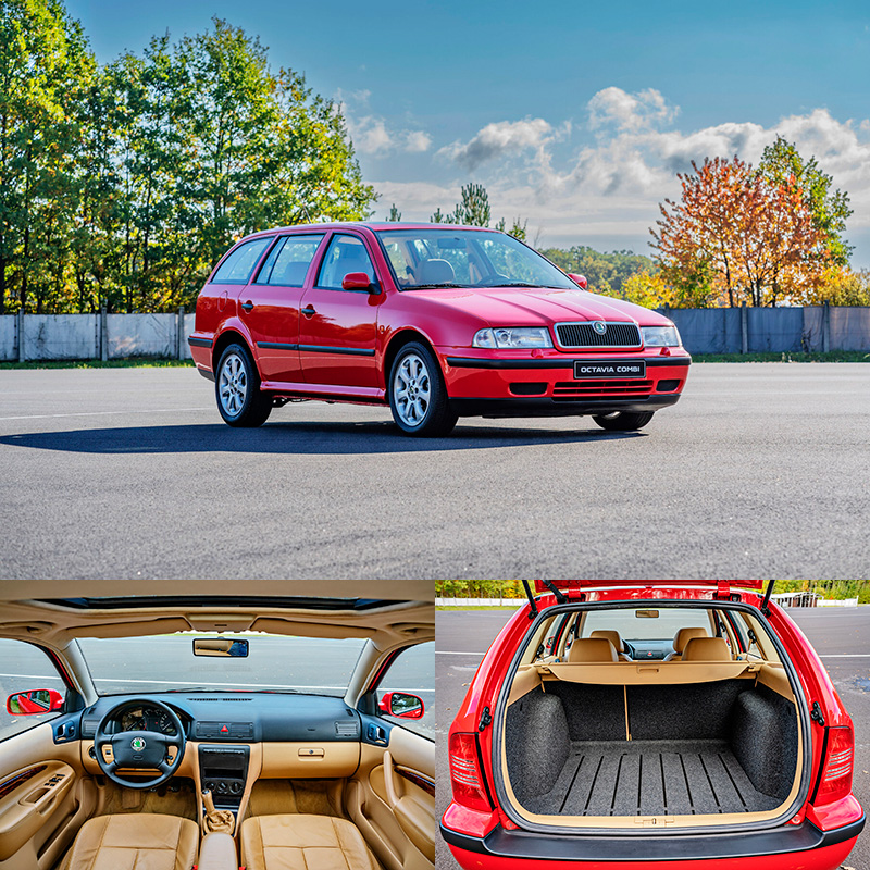 1998年推出的新時代Octavia Combi旅行車，擁有548~1,512L之同級車最大行李廂空間，廣獲好評。