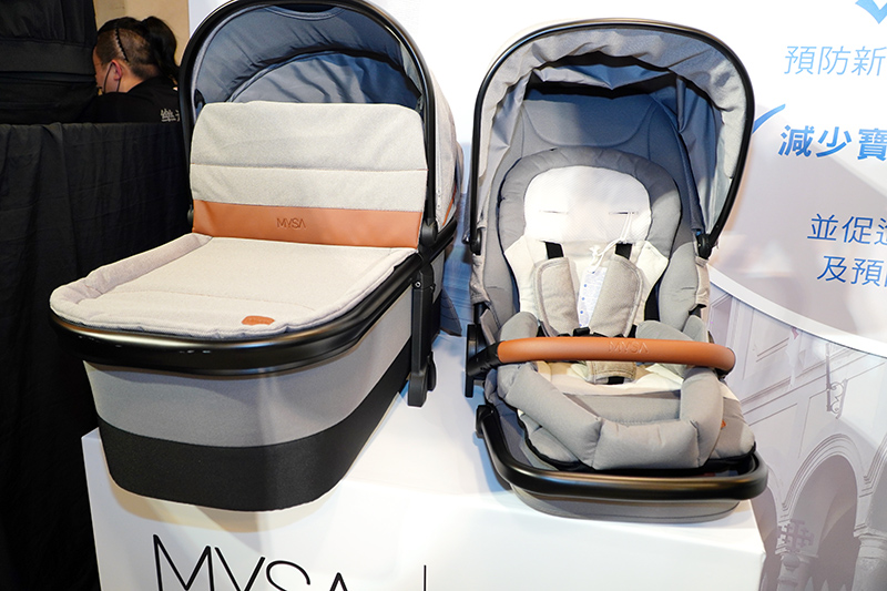 MYSA時尚手推車還能搭配手提式嬰兒睡箱與KAILY 手提汽座使用,讓寶寶來到這世界的第一天。