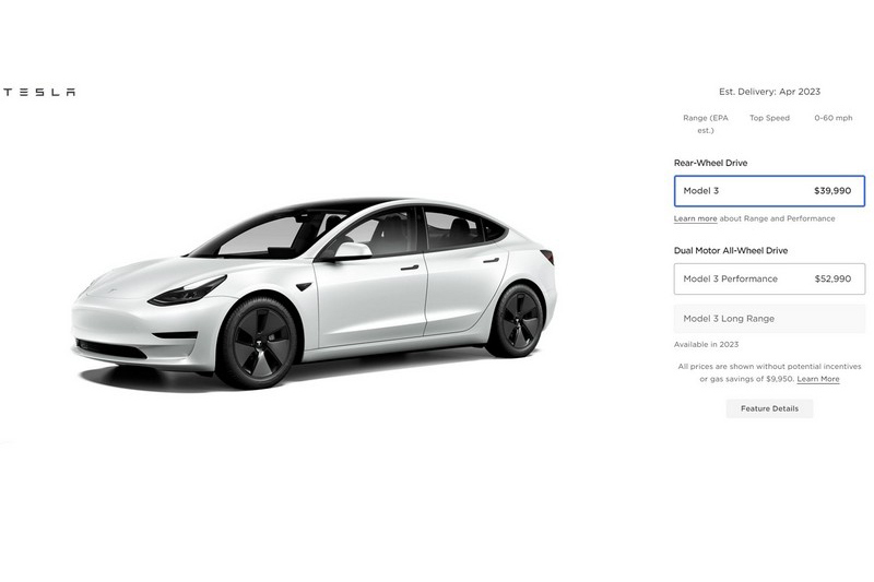 現在Model 3價格跌破4萬美元。