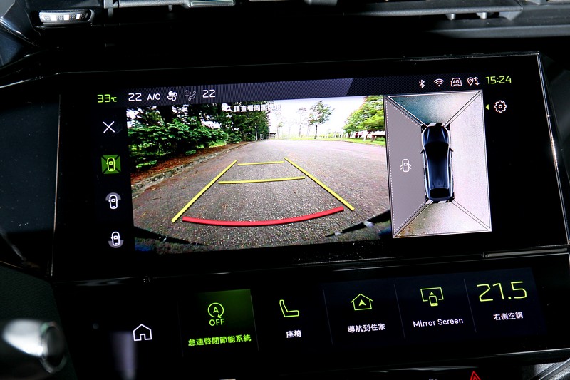GT Premium所配置的360環景顯影更加清晰,停車或倒車時更顯安心便利。