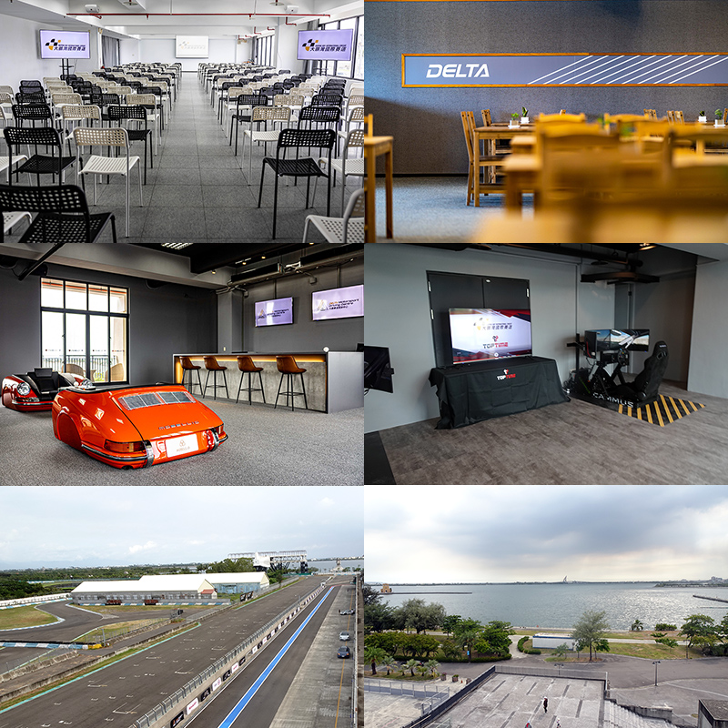 「大鵬賽道駕訓中心」二樓規劃可容納超過兩百人的靜態訓練教室與用餐區域。三樓規劃專屬VIP禮賓樓層，具備視野絕佳的賽道觀景窗，舒適的Lounge沙發區陳列經典汽車精品家具，並設有專業餐飲吧台。