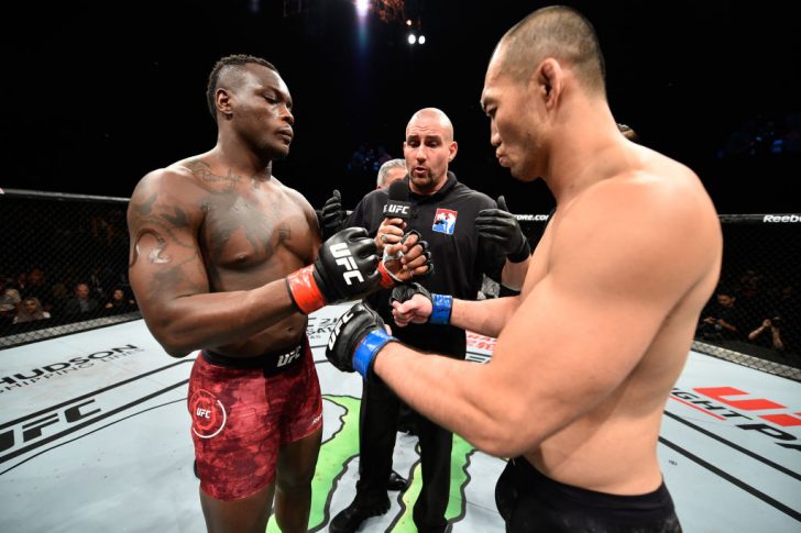 UFCファイトナイト・ジャパン:オヴィンス・サン・プルー vs. 岡見勇信【日本・埼玉/2017年9月23日(Photo by Jeff Bottari/Zuffa LLC/Zuffa LLC via Getty Images)】