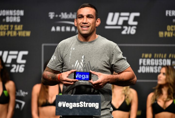 UFC 216:公式計量セレモニーに登場したファブリシオ・ヴェウドゥム【アメリカ・ネバダ州ラスベガス/2017年10月6日(Photo by Jeff Bottari/Zuffa LLC/Zuffa LLC via Getty Images)】