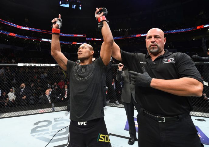 UFCファイトナイト・シャーロット:ジャカレ・ソウザ vs. デレク・ブランソン【アメリカ・ノースカロライナ州シャーロット/2018年1月27日(Photo by Josh Hedges/Zuffa LLC/Zuffa LLC via Getty Images)】