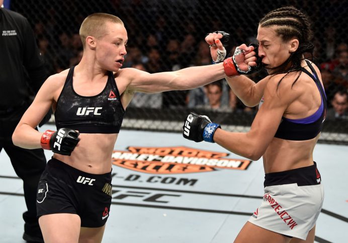 UFC 223:ローズ・ナマユナス vs. ヨアンナ・イェンドジェイチェク【アメリカ・ニューヨーク州ブルックリン/2018年4月7日(Photo by Jeff Bottari/Zuffa LLC/Zuffa LLC via Getty Images)】