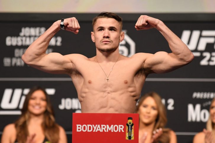 UFC 232:公式計量セレモニーに登場したナサニエル・ウッド【アメリカ・カリフォルニア州イングルウッド/2018年12月28日(Photo by Josh Hedges/Zuffa LLC/Zuffa LLC via Getty Images)】