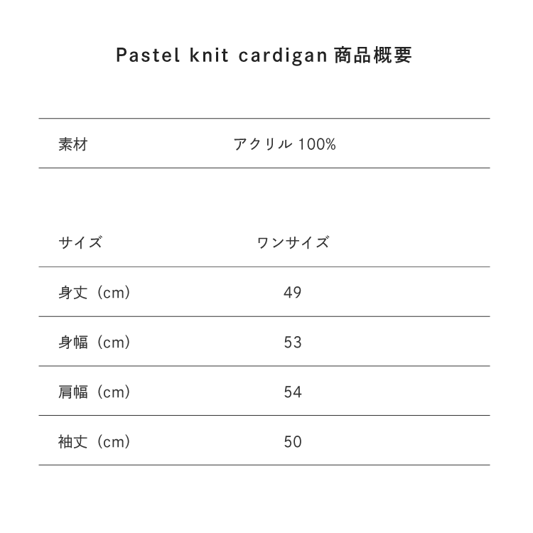 サイズ目安表