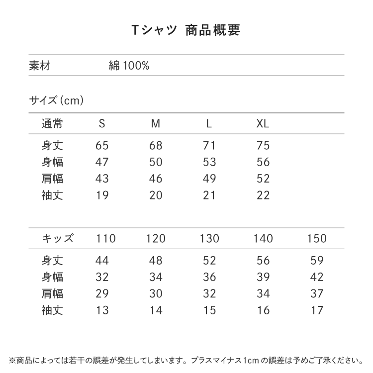 サイズ目安表
