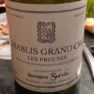 Dom. Servin Chablis Grand Cru Les Preuses(ドメーヌ・セルヴァン シャブリ グラン・クリュ レ・プリューズ)