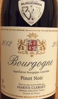 Marius Clerget Bourgogne Pinot Noir(マリウス・クレルジェ ブルゴーニュ ピノ・ノワール)