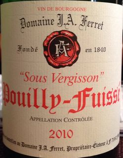 Dom. J. A. Ferret Pouilly Fuissé Sous Vergisson