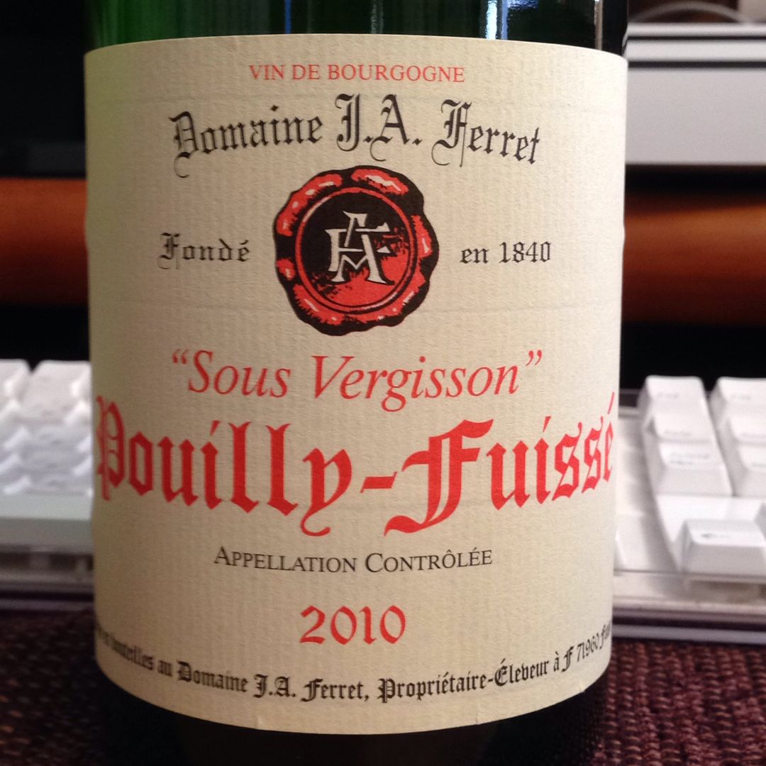 Dom. J. A. Ferret Pouilly Fuissé Sous | Vinica 無料のワイン