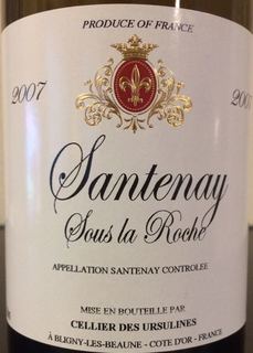 Cellier des Ursulines Santenay Sous la Roche