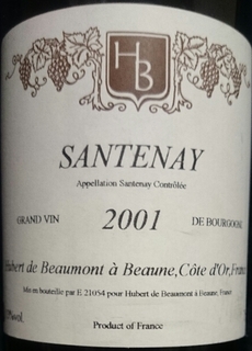 Hubert de Beaumont Santenay(ユベール・ド ・ボーモン サントネ)