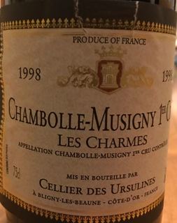 Cellier des Ursulines Chambolle Musigny 1er Cru Les Charmes