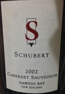 Schubert Cabernet Sauvignon Hawkes Bay