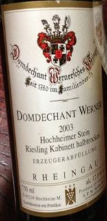 Domdechant Werner Hochheimer Stein Riesling Kabinett halbtrocken(ドームデヒャント・ヴェルナー ホッホハイマー・シュタイン リースリング カビネット ハルプトロッケン)