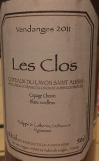 Dom. Delesvaux Coteaux du Layon Saint Aubin Les Clos(ドメーヌ・ドゥレヴォー コトー・デュ・レイヨン サン・トーバン レ・クロ)