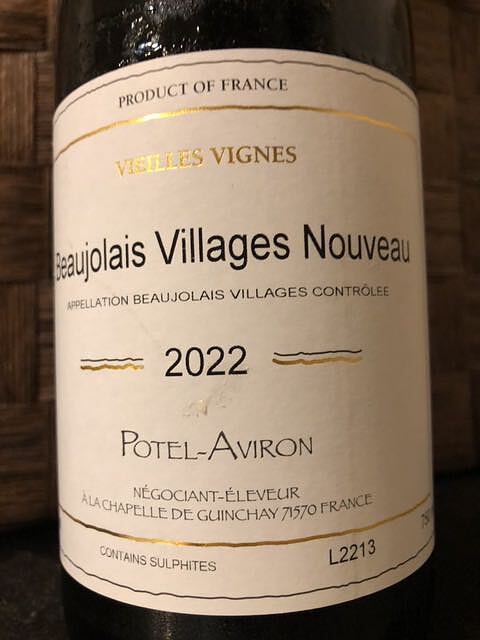 Potel Aviron Beaujolais Villages Nouveau Vieilles Vignes(ポテル・アヴィロン ボージョレ・ヴィラージュ ヌーヴォー)