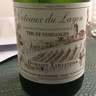 Dom. Taillandier Côteaux du Layon Tris de Vendanges(ドメーヌ・タイランディエ コトー・デュ・レイヨン トリ・デ・ヴァンダンジュ)